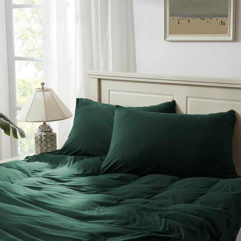 H HOUSEHOLD Household 100% Jersey Cotton Queen Size Pillowcase 20â€x30â€-Light Weight, Comfortable, Super Soft Pillow Case with Envelope Closure Extremely Durable Set of 2 (Dark Green, Queen Size Pillowcase) - Image 5